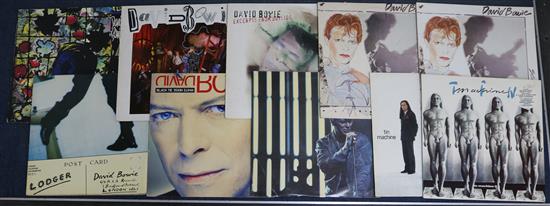 Ten David Bowie / Tin Machine vinyl LPs: Tonight, Lodger, Never Let Me Down, Black Tie White Noise,
